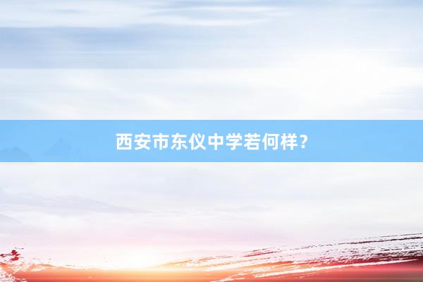 西安市东仪中学若何样？